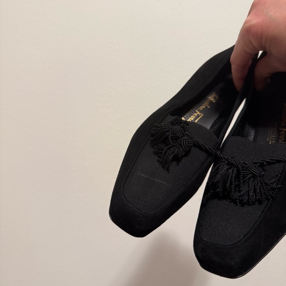 Black Salvatore Ferragamo Block Heels With Tassel Details Women’s Size 4.5 B - Picture 14 of 16
